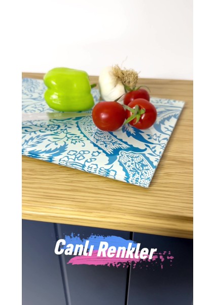 Cam Kesme Tahtası, Kalın ve Kırılmaz Cam - Kaplumbağa Tema, 21*30CM, Doğrama Tahtası, Mutfak Dekoru 1 Adet fiyatları