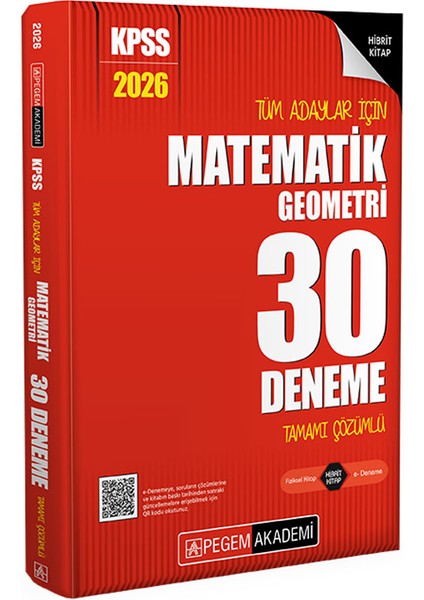 2026 KPSS Tüm Adaylar İçin Matematik-Geometri 30 Deneme Tamamı Çö