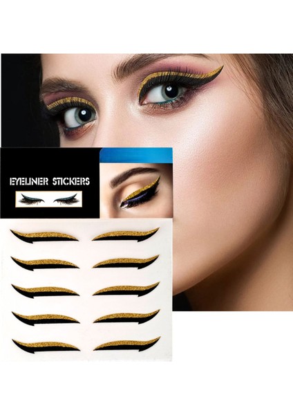 Luxury Kendinden Yapışkanlı Sticker Glitter Eyeliner 5 Çift 1 Adet
