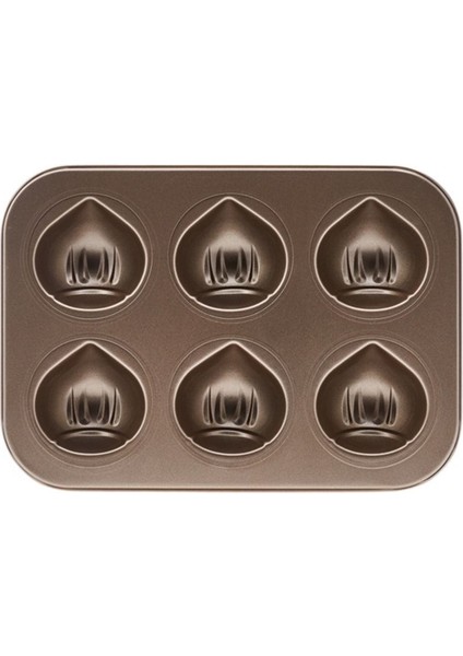 Luxury Fındık 6'lı Fındık Muffin Kek Kalıbı 1 Adet