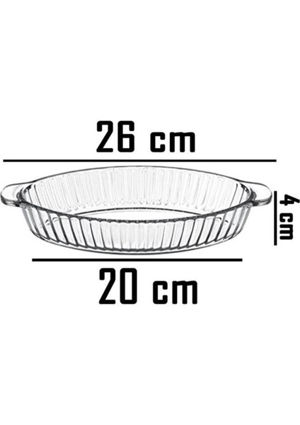 Luxury 59724 Borcam Oval Meze Güveç Sunum Fırın Kabı Tepsisi 26CM 1 Adet modelleri
