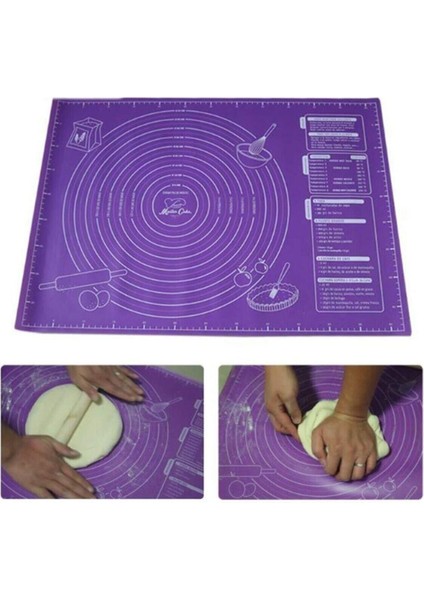 Luxury Mor Silikon Hamur Açma Matı 45X60 cm 1 Adet fiyatları