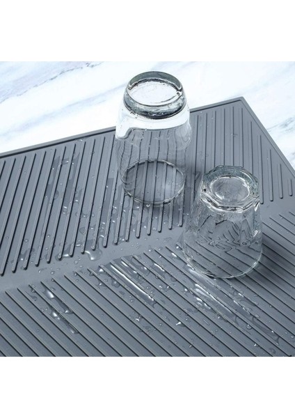 Luxury Büyük Boy Silikon Su Toplamaz Bulaşık Kurutma Matı Bulaşıklık - Bulaşık Altlığı 44 x 33 cm 1 Adet modelleri