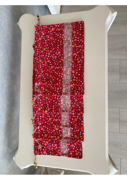 Luxury Çok Amaçlı Kırmızı Çiçekli Pencereli 6'lı Kese 1 Adet