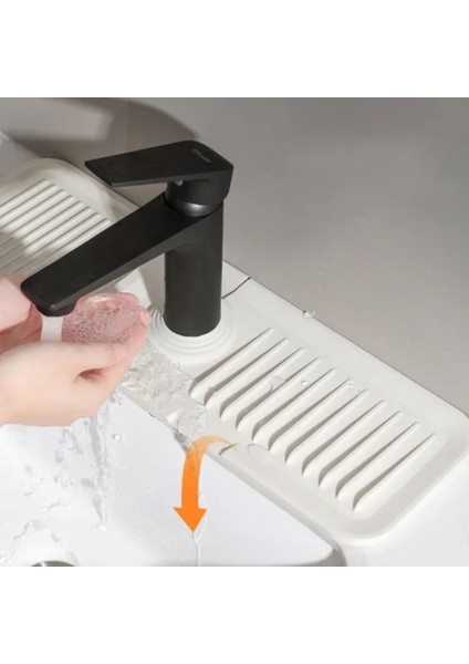Luxury Beyaz Bulaşık Süngeri Banyo Lavabo Tezgahı Koruyucu Silikon Musluk Matı Su Geçirmez Kaymaz 1 Adet modelleri