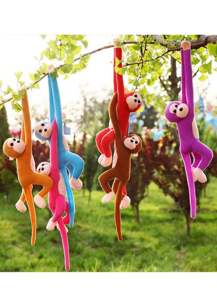 Luxury Elleri Yapışabilen Kaliteli Oyuncak Peluş Maymun 50 Cm. Sesli Çığlık Atan Renkli Maymun 1 Adet