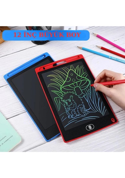 Luxury Büyük Boy Dijital Çok Amaçlı Yazı Tahtası Grafik Çizim Çocuk Eğitim Tableti LCD Ekran Kalemli 12 Inc 1 Adet