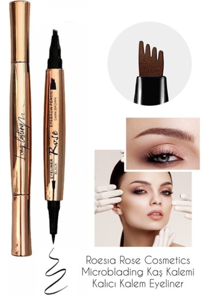 Luxury Çift Taraflı Kalıcı Kaş Kalemi & Kalem Eyeliner 1 Adet