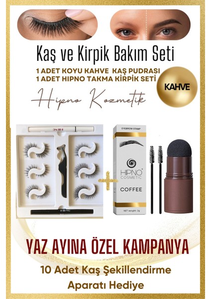 Luxury Takma Kirpik Seti & Kahverenk Kaş Pudrası 1 Adet