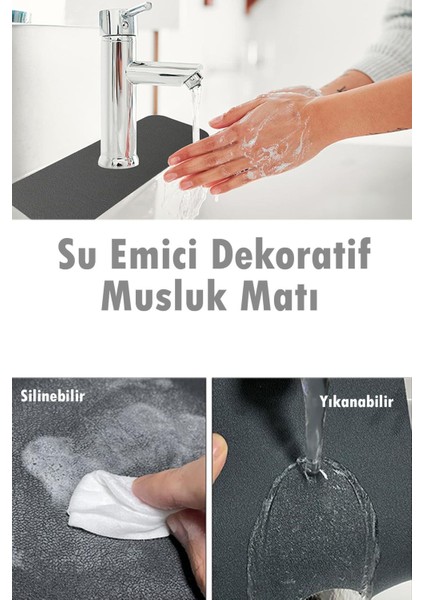 Luxury Su Tutucu Musluk Matı -Mutfak ve Banyo Için Koruyucu Lavabo, Musluk ve Batarya Matı 1 Adet