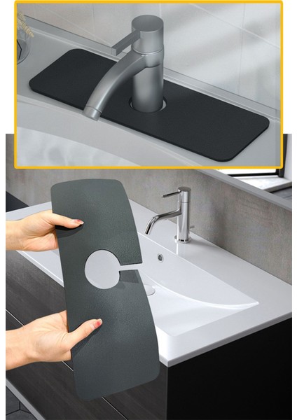 Luxury Su Tutucu Musluk Matı -Mutfak ve Banyo Için Koruyucu Lavabo, Musluk ve Batarya Matı 1 Adet