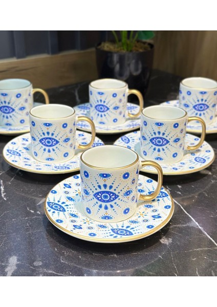 Luxury 6'lı Royal Nazar Kahve Fincanı 1 Adet
