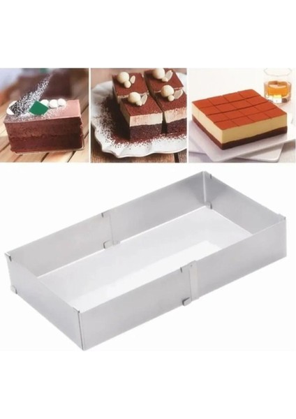 Luxury Kare Ayarlanabilir Pasta Kek Pandispanya Kalıbı 8 cm 1 Adet