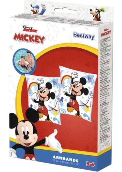 Luxury 3-6 Yaş Mickey Mouse Çocuk Kolluk 23X15 cm Armbands 1 Adet