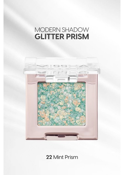 Luxury Topaklanmayan, El Yapımı Glitter Far Modern Shadow Glitter Prism (No.22 Mint Prism) 1 Adet