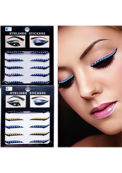 Luxury 8'li Set Taşlı Yapışkanlı Eyeliner 1 Adet