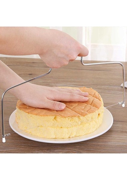 Luxury Ayarlanabilir Ayarlı Yuvarlak ve Kare 9 cm Ekmek Kek Pasta Pandispanya Kesme Teli 1 Adet