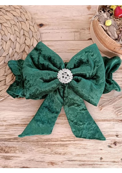 Yenidoğan Sar Kadife Taç Nakışlı Inci Fiyonklu Çift Dantel Duvak Trilüks Kundak Bebek Battaniyesi Yeşil indirimleri