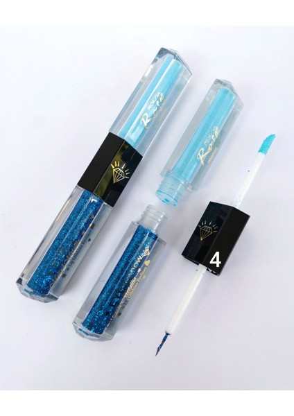 Çift Taraflı Simli Likit Far, Simli Eyeliner & Eyeshadow Melted Metallic Lip Oilshine Eyeliner 1 Adet