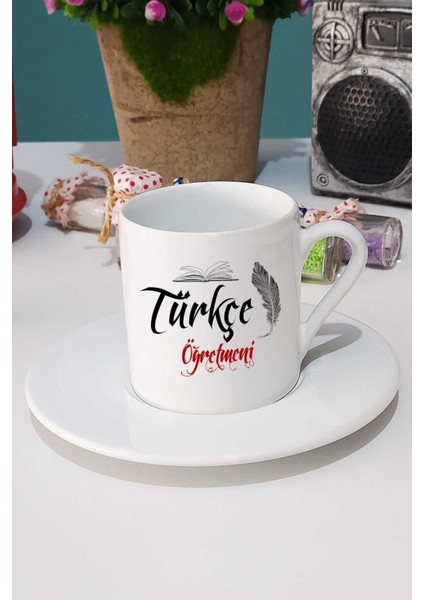 Luxury Sınıf Öğretmeni Hediye Türk Kahvesi Fincanı Beyaz 1 Adet