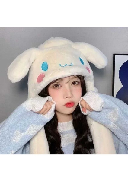Luxury Sanrio Cinnamoroll Işıklı Kulakları Oynar Şapka Cinnamoroll Hediyeliik Rengarenk 1ADT 1 Adet