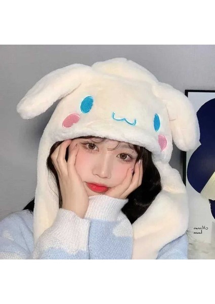 Luxury Sanrio Cinnamoroll Işıklı Kulakları Oynar Şapka Cinnamoroll Hediyeliik Rengarenk 1ADT 1 Adet