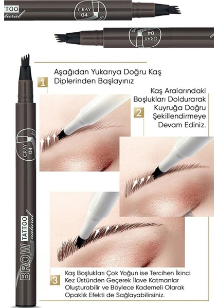 Luxury Natural Kaş Dövme Kalemi Long Lastıng&waterproof No:04 1 Adet