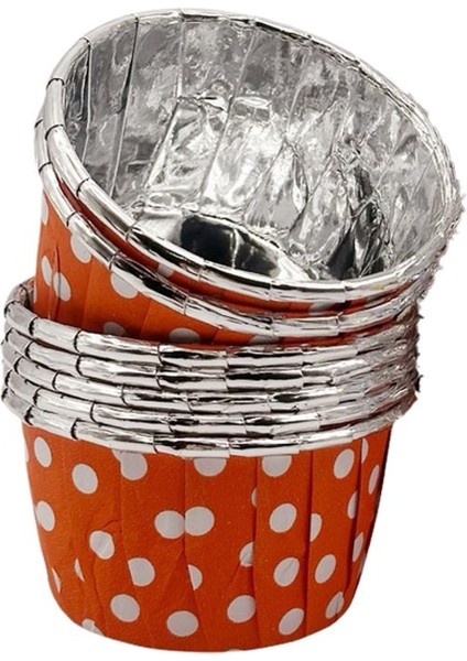 Luxury Turuncu Silver Puantiyeli Muffin Kek Kapsülü 50LI - V 1 Adet fiyatları
