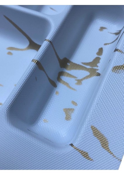 Luxury Gold Detaylı Beyaz Düzenleyici 55 cm Kaşıklık , 55 cm Kepçelik 55X49 cm Kesilebilir Sert Plastik 1 Adet modelleri