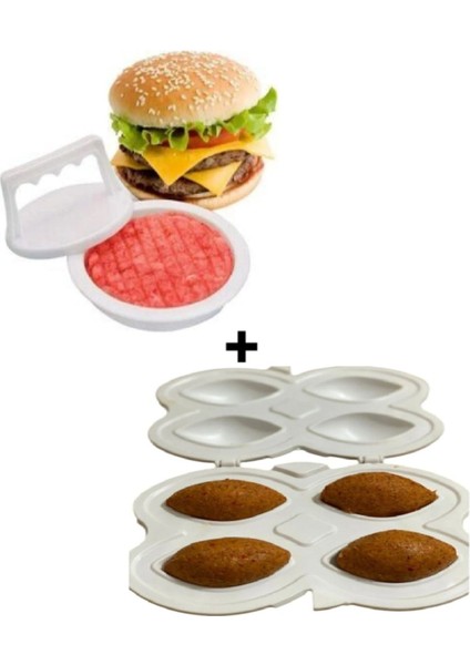 Luxury Hamburger Köfte Presi ve Içli Köfte Aparatı 2li Set 1 Adet