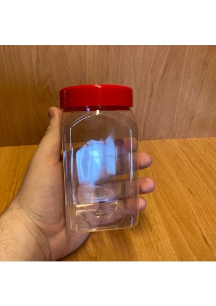 Luxury 370 cc Pet Kavanoz - Kırmızı Plastik Kapaklı - 370 ml Plastik KAVANOZ(5ADET) 1 Adet fırsatları