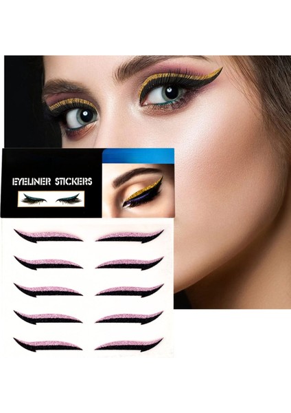 Luxury Kendinden Yapışkanlı Sticker Glitter Eyeliner 5 Çift 1 Adet