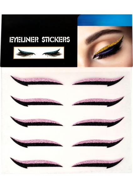 Luxury Kendinden Yapışkanlı Sticker Glitter Eyeliner 5 Çift 1 Adet