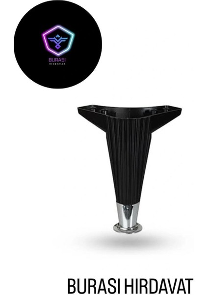 Luxury Mobilya Kanepe Koltuk Masa Sehpa Baza Tv Ünitesi Dolap Ayağı Ayak 15 cm Siyah Krom 1 Adet