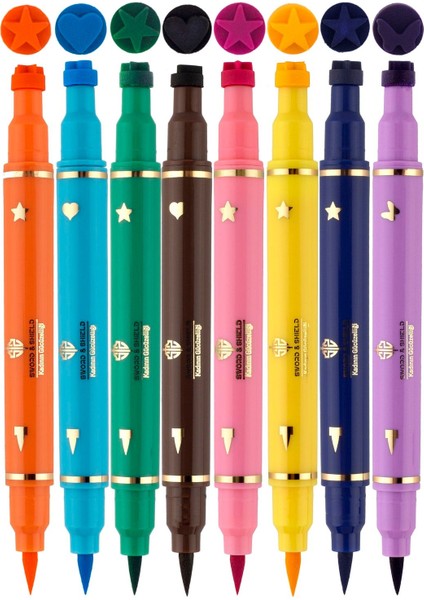 Luxury S&s 8 Renkli Çift Taraflı Neon Pen Eyeliner Seti 1 Adet