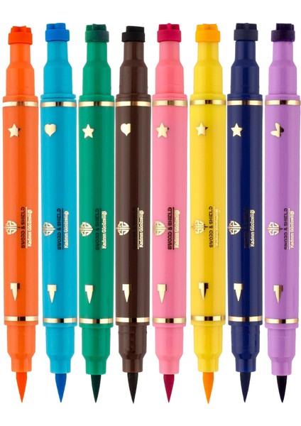 Luxury S&s 8 Renkli Çift Taraflı Neon Pen Eyeliner Seti 1 Adet