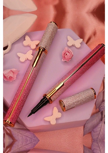 Luxury Kristal Taşlı Model Kalem Eyeliner Suya Dayanıklı Waterproof Eyeliner 1 Adet