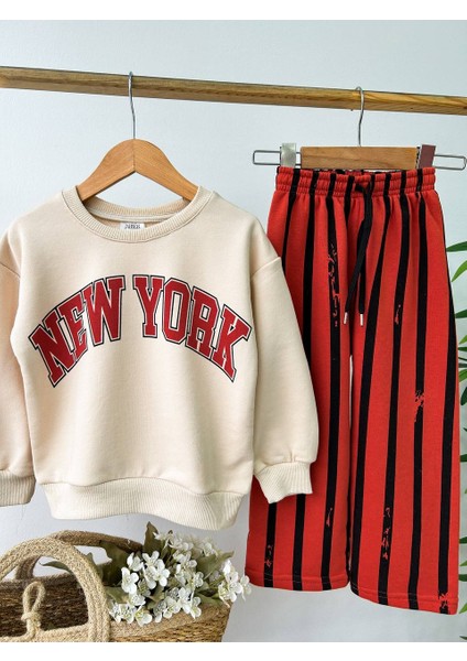 Newyork Baskılı Ikili Erkek Takım