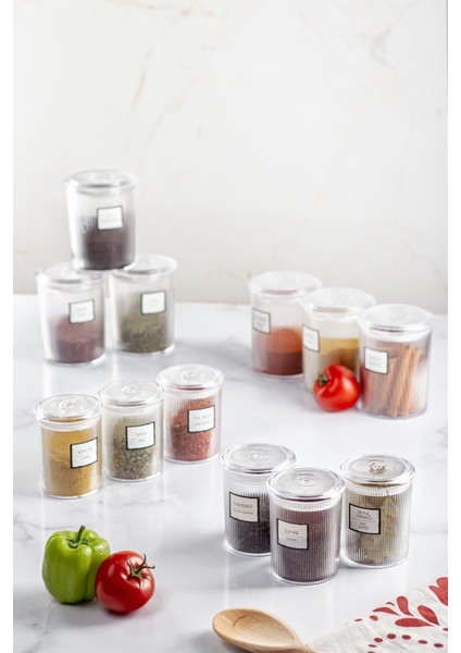 Luxury 12'li Barok Yuvarlak 2 Boy Kavanoz Seti & Saklama Kabı & Erzak Kabı 6*500 ML,6*250 Ml) 1 Adet modelleri