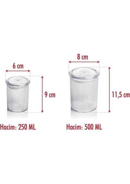 Luxury 12'li Barok Yuvarlak 2 Boy Kavanoz Seti & Saklama Kabı & Erzak Kabı 6*500 ML,6*250 Ml) 1 Adet indirimleri