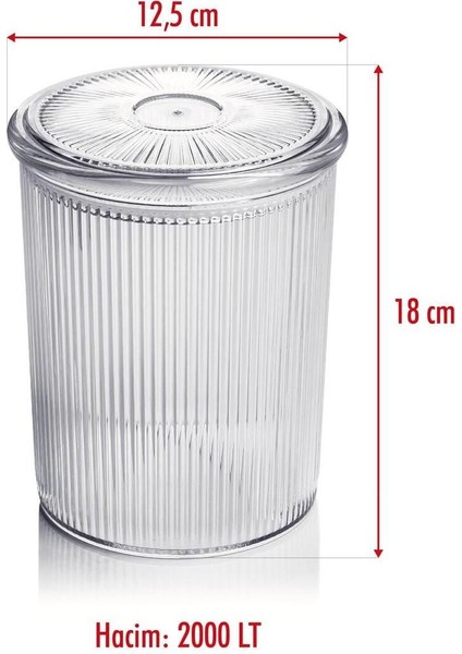 Luxury 9'lu Barok Yuvarlak Büyük Kavanoz Seti & Saklama Kabı & Erzak Kabı (9*2000 Ml) 1 Adet indirimleri