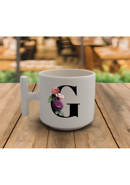 Luxury Latte & Espresso El Yapımı 'g' Baş Harf Kupa T Kulp Kupa 200 ml 1 Adet