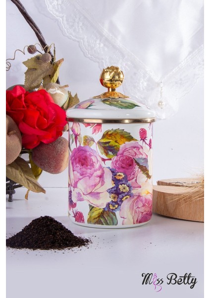 Luxury Emaye 3'lü Kavanoz Set Rose Deluxe 1 Adet modelleri