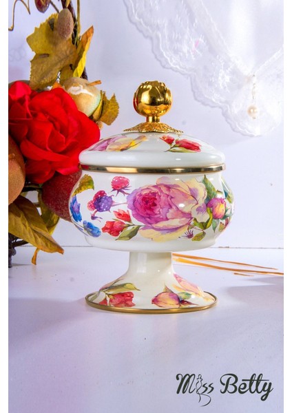 Luxury Emaye 3'lü Kavanoz Set Rose Deluxe 1 Adet fırsatları