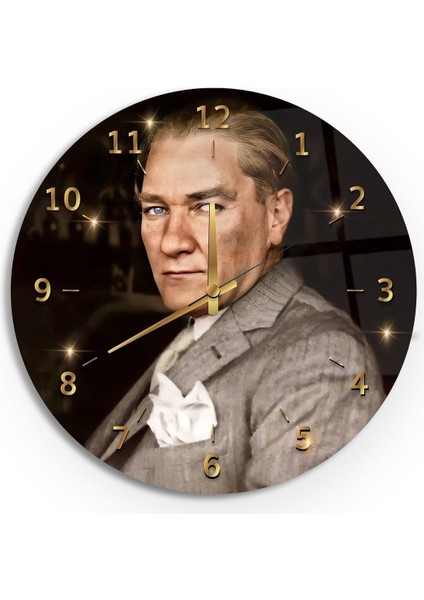 Mustafa Kemal Atatürk Cam Saat - 40 cm