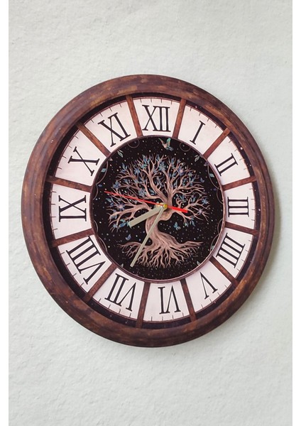 Dekoratif Doğa Uv Baskılı Roma Rakamlı Duvar Saati fiyatları