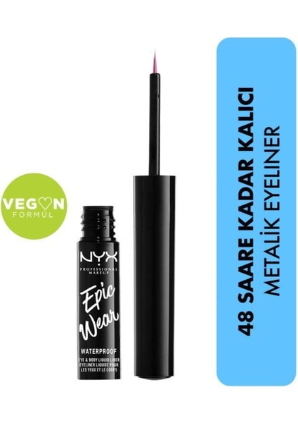 Luxury Eyeliner - Epic Wear Metallic Liquid Liner Fuschia Metal 1 Adet