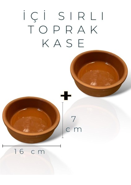 Luxury 2'li Içi Sırlı Toprak Güveç Yoğurt Mayalama Et 16X7CM 1 Adet