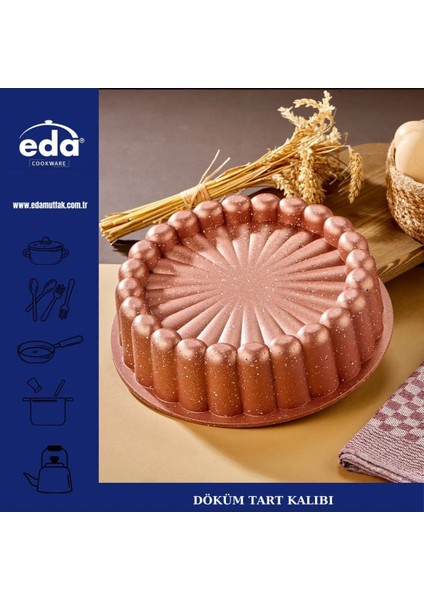 Luxury Eda Granit Döküm Tart ve Turta Kalıbı 26 cm Dilimli 1 Adet