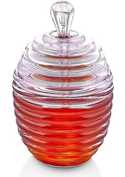 Luxury Bal Kavanozu & Bal Kaşığı, Kristal Bal Reçel Pekmez Kavanozu ve Kaşığı 1 Adet